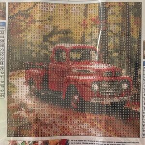 24-8/1 of 2 Fall, Vintage Red Truck Diamond Painting